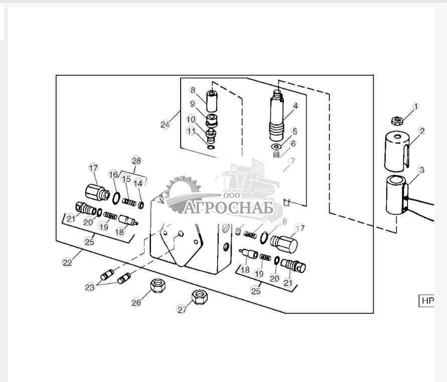 SOLENOID CONTROL VALVE FOR AUGER SWING, REEL FOREAFT, LATERAL TILT 